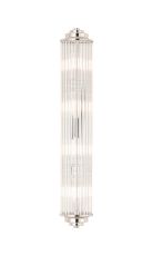 Toscano 4 Light Glass Rod Wall, G9, IP44, Polished Nickel/Clear Glass Rods