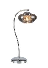 Zarza Crystal Table Lamp, 1 Light G9, Polished Chrome & Smoked Glass & Clear Crystal