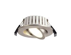 Manresa 7W, Triac Dimmable CCT LED Fire Rated Adjustable Downlight, Brushed Nickel, Cut Out: 70mm, 700lm, 60°, DRIVER INC, IP65, 5yrs Wrnty