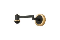 Erdi Adjustable Swing Arm Wall Light (FRAME ONLY), 1 Light E14, Brass/Satin Black