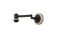 Erdi Adjustable Swing Arm Wall Light (FRAME ONLY), 1 Light E14, Satin Nickel/Satin Black