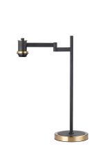 Erdi Swing Arm Table Lamp Without Shade, 1 Light E14, Brass/Satin Black