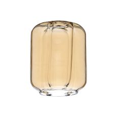 Erdi 13x16cm Striped Cylinder (A) Amber Glass Shade