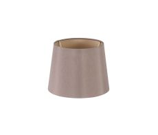 Sutton Dual Mount Round Empire, 160/200 x 150mm Faux Silk Fabric Shade, Taupe/Gino Gold