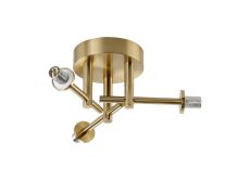 Gana 28cm Semi Flush Ceiling (FRAME ONLY) Round, 3 Light G9, IP44, Brass Gold