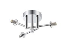 Gana 28cm Semi Flush Ceiling (FRAME ONLY) Round, 3 Light G9, IP44, Polished Chrome