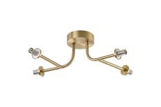 Gana Linear Semi Flush Ceiling (FRAME ONLY), 4 Light G9, IP44, Brass Gold