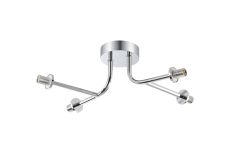 Gana Linear Semi Flush Ceiling (FRAME ONLY), 4 Light G9, IP44, Polished Chrome