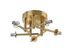 Gana 33.8cm Semi Flush Ceiling (FRAME ONLY) Round, 5 Light G9, IP44, Brass Gold
