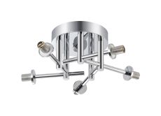 Gana 33.8cm Semi Flush Ceiling (FRAME ONLY) Round, 5 Light G9, IP44, Polished Chrome