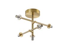 Gana Semi Flush Ceiling (FRAME ONLY) Tiered Adjustable Arms, 5 Light G9, IP44, Brass Gold