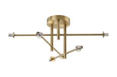 Gana Semi Flush Ceiling (FRAME ONLY) Tiered, 6 Light G9, IP44, Brass Gold