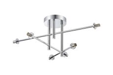Gana Semi Flush Ceiling (FRAME ONLY) Tiered, 6 Light G9, IP44, Polished Chrome