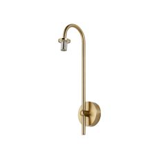 Gana Curved Arm Wall Light (FRAME ONLY), 1 Light G9, IP44, Brass Gold