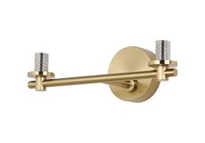 Gana Short Arm Wall Light (FRAME ONLY), 2 Light G9, IP44, Brass Gold