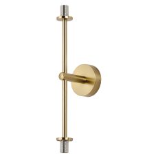 Gana Tall Arm Wall Light (FRAME ONLY), 2 Light G9, IP44, Brass Gold