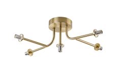 Gana Linear Semi Flush Ceiling (FRAME ONLY), 5 Light G9, IP44, Brass Gold