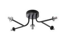 Gana Linear Semi Flush Ceiling (FRAME ONLY), 5 Light G9, IP44, Satin Black
