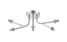 Gana Linear Semi Flush Ceiling (FRAME ONLY), 5 Light G9, IP44, Polished Chrome
