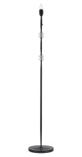 Lexo Floor Lamp Without Shade, 1 Light E27, Satin Black/Clear Crystal