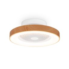 Tibet Mini 53cm 70W LED Dimmable Ceiling Light With 35W DC Reversible Fan Remote, 3900lm, Wood Effect/White, 5yrs Wrnty