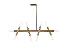 Vienta 5 Arm 10 Light Linear Adjustable Pendant E27, Antique Gold