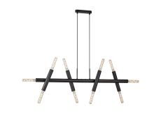 Vienta 5 Arm 10 Light Linear Adjustable Pendant E27, Satin Black