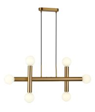 Vienta 3 Arm 6 Light Linear Adjustable Pendant/Semi Flush E27, Antique Gold