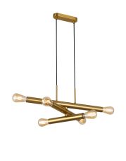 Vienta 3 Arm 6 Light Horizontal Adjustable Pendant E27, Antique Gold