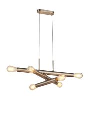 Vienta 3 Arm 6 Light Horizontal Adjustable Pendant E27, Satin Nickel