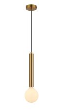 Vienta 1 Light Vertical Pendant E27, Antique Gold
