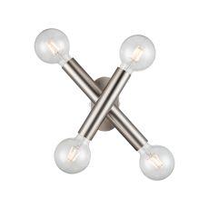 Vienta 2 Arm 4 Light Adjustable Ceiling/Wall E27, Satin Nickel