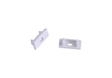 Tiras 17 x 8.5mm White Profile End Cap With Hole (1pc) for M7381, 3yrs Warranty