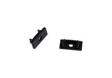 Tiras 17 x 8.5mm Black Profile End Cap With Hole (1pc) for M7382, 3yrs Warranty