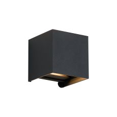Centa Square 24V DC Wall Light, 2 x 3W LED, 3000K, c/w 2m Fly Lead 2 x 0.75mm2 PVC Cable, Male Connection, IP44, Anthracite, 3yrs Warranty