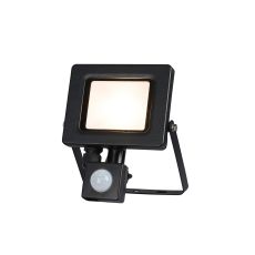 Centa Floodlight With PIR Sensor, 24V DC, 8W LED, 3000K c/w 1m 2 x 0.75mm² PVC Cable, Male Connection, IP44, Black, 3yrs Warranty