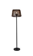 Centa Rattan Plastic Shade Floor Lamp, 24V DC, 1 x E27, c/w 1m 0.75mm² Cable, Male Connection, IP44, Brown, 2yrs Warranty