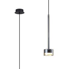 Tonic 9.8cm Dimmable Pendant, 1 Light, With Replaceable 12W LEDs, 3000K, Bronze/Black/Bronze Glass