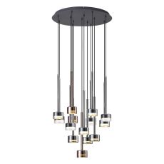 Tonic 60cm Round Dimmable Pendant, 14 Light, With Replaceable 12W LEDs, 3000K, Black/Chrome/Bronze/Copper