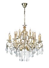 Torino Pendant 15 Light E14 French Gold/Crystal