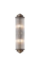 Toscano 2 Light Glass Rod Wall, G9, IP44, Bronze/Clear Glass Rods