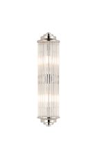Toscano 2 Light Glass Rod Wall, G9, IP44, Polished Nickel/Clear Glass Rods