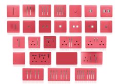 Trendi, Artistic Modern TV Co-Axial & RJ11 Telephone Strawberry Finish, BRITISH MADE, (35mm Back Box Required), 5yrs Warranty