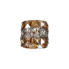 Acacia 7cm Cylinder Non-Electric Chrome / Square Amber/Clear Crystal Shade (F),