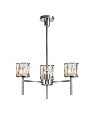 Acacia 45.5cm 3 Light G9 Telescopic/Semi Flush Polished Chrome / Clear Crystal Shade