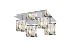 Acacia Square 4 Light G9 40cm Flush Light Polished Chrome / Clear Crystal Shade