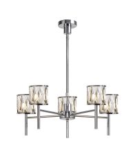 Acacia 55.5cm 5 Light G9 Telescopic/Semi Flush Polished Chrome / Clear Crystal Shade