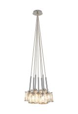 Acacia 28.5cm 7 Light G9 1.5m Cluster Pendant Polished Chrome / Clear Crystal Shade