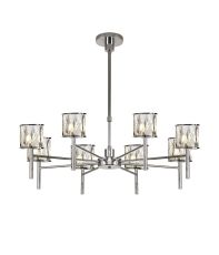 Acacia 76.8cm 8 Light G9 Telescopic/Semi Flush Polished Chrome / Clear Crystal Shade