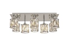 Acacia Rectangle 8 Light G9 Flush Light Polished Chrome / Clear Crystal Shade